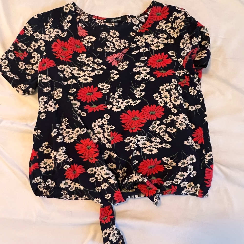 Madewell floral tie top - xxs